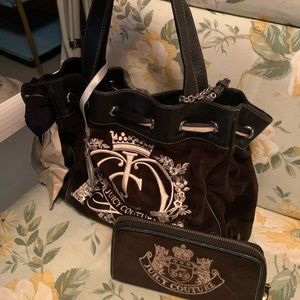 Juicy couture velour authentic purse and matching wallet